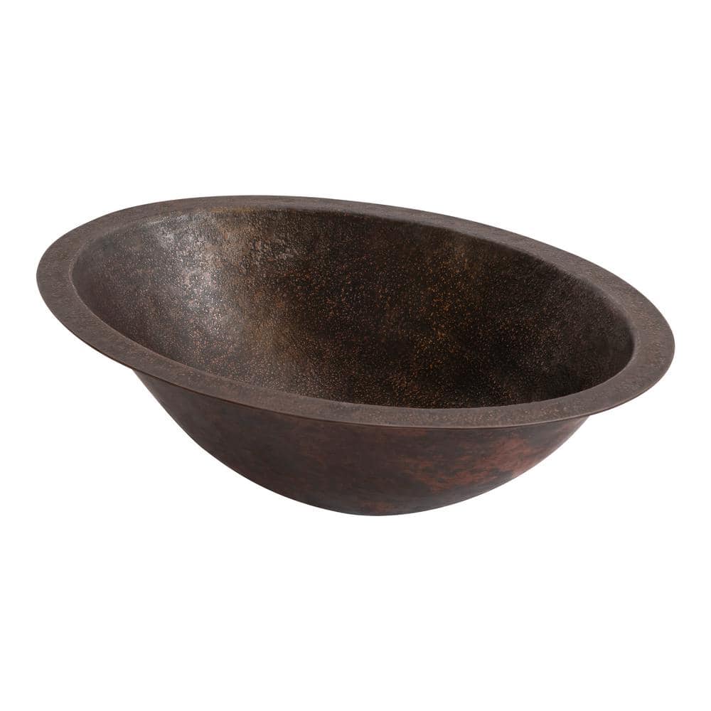 Premier Copper Products Terra Firma 19 in. Undermount Oval Bathroom Sink in Brown Oil Rubbed Bronze Copper (3)