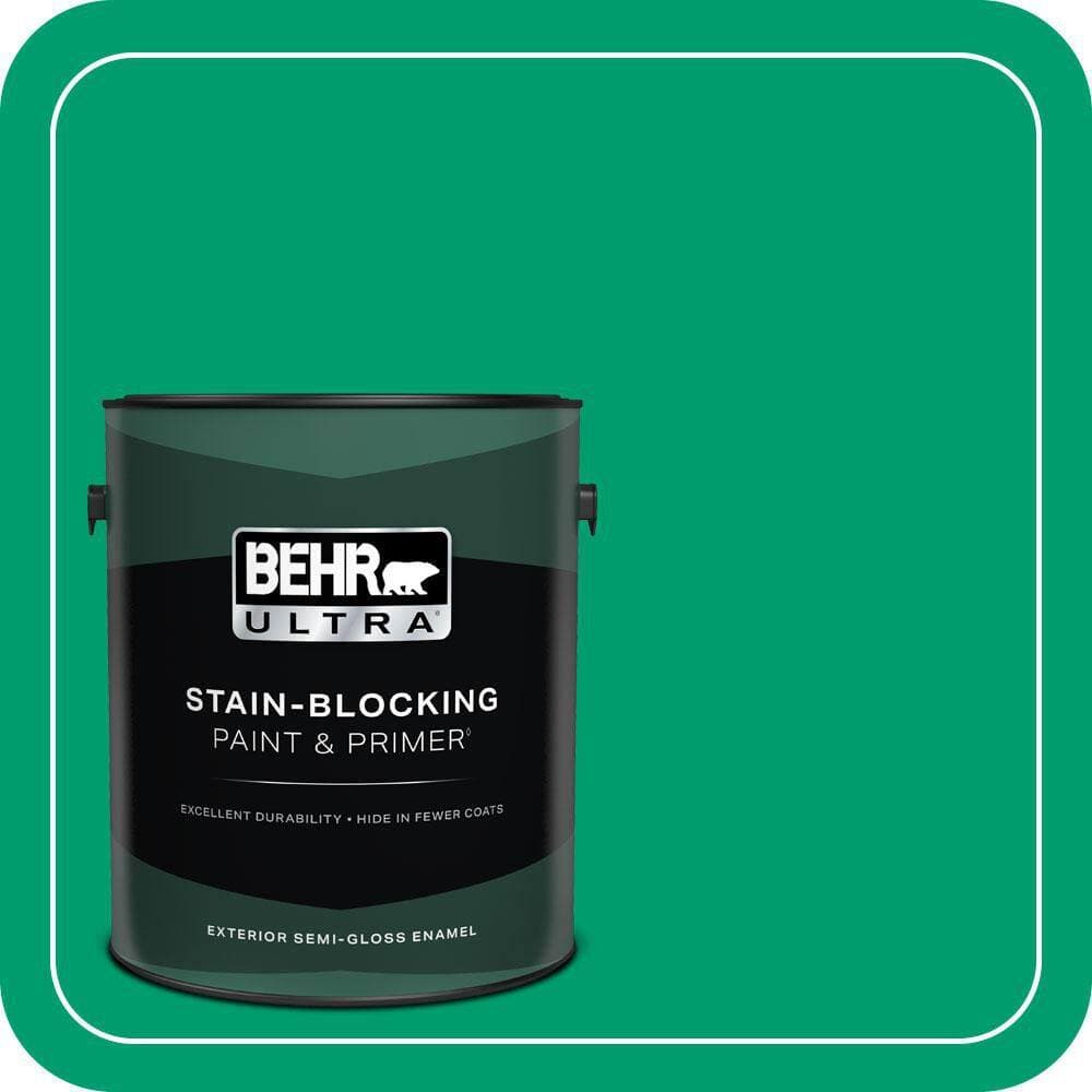 BEHR ULTRA 1 gal. #S-G-460 Mint Sprig Semi-Gloss Enamel Exterior Paint & Primer