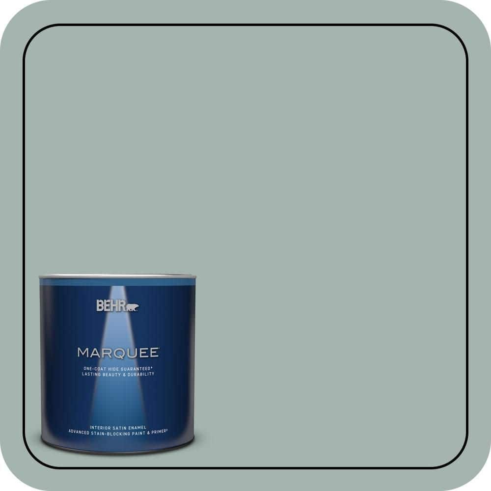 BEHR MARQUEE 1 qt. #PPU12-09 Frozen Pond Satin Enamel Interior Paint & Primer