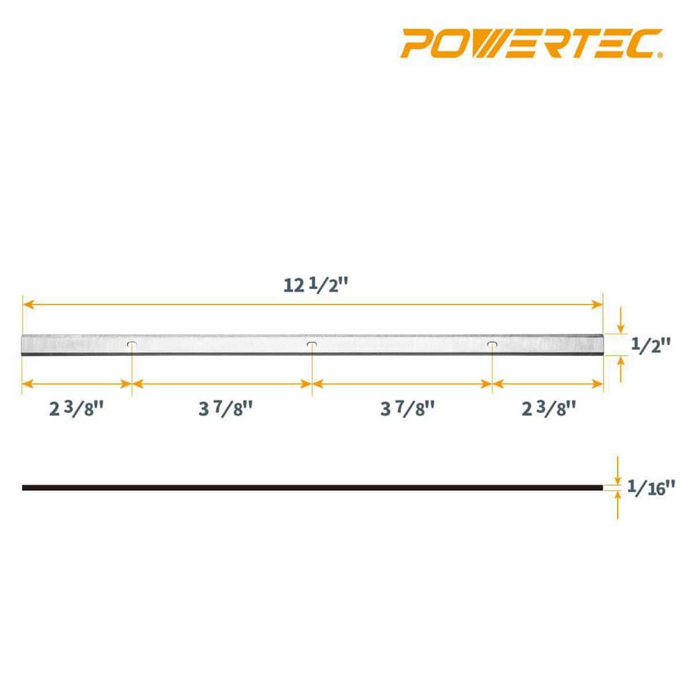 POWERTEC 12-1/2 in. High Speed Steel Planer Knives for Delta TP305, TP400LS, 22-560,22-565 Planer (Set of 2) (2)
