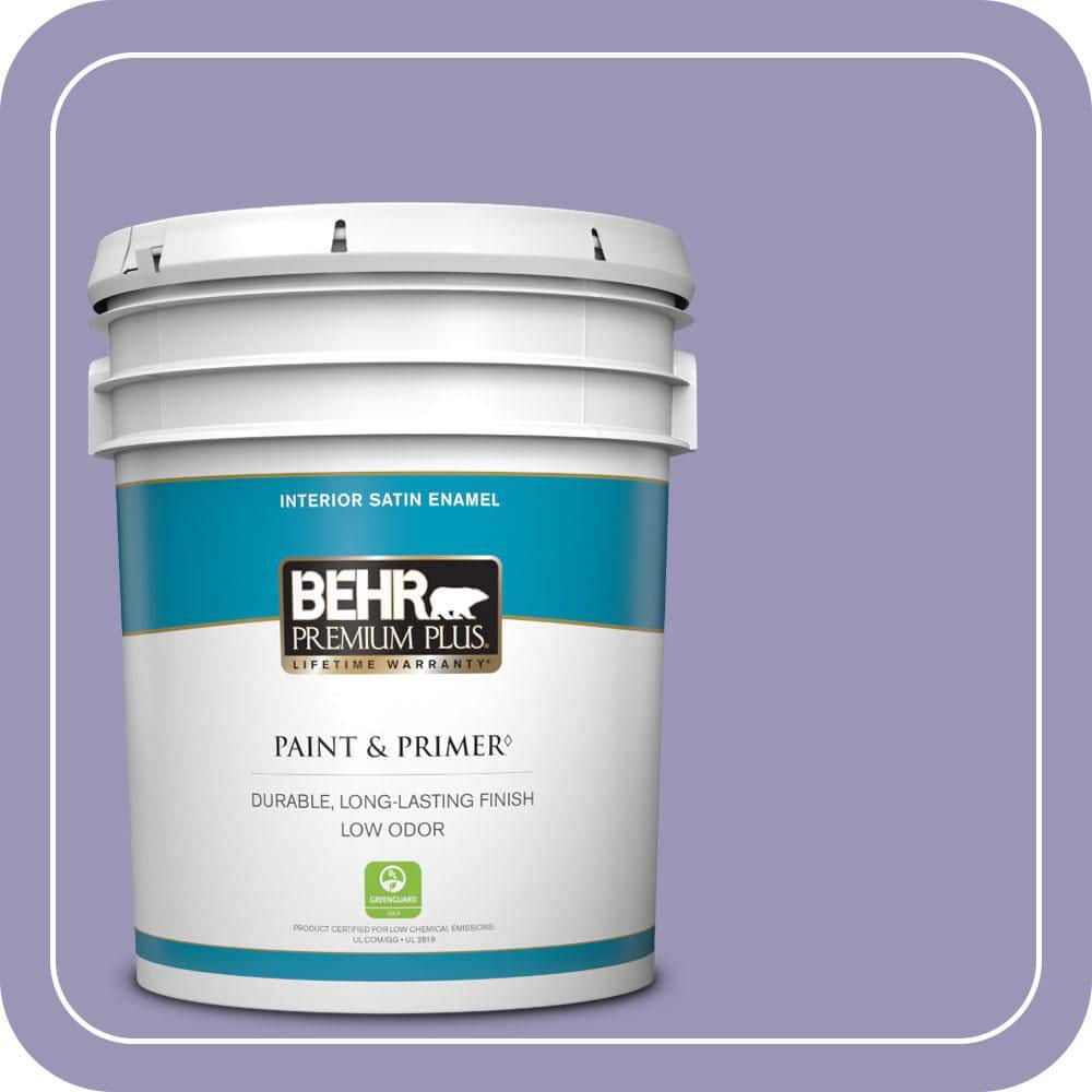 BEHR PREMIUM PLUS 5 gal. #640D-5 June Berry Satin Enamel Low Odor Interior Paint & Primer
