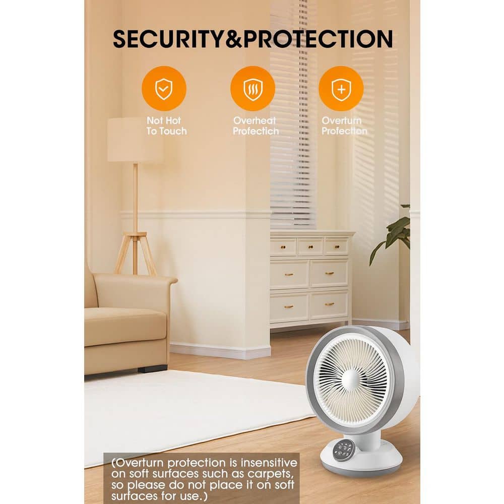 BeamBox 1500W Electric 2-in-1 Heater Fan Combo Portable Space Heater with Adjustable Thermostat and Oscillating Function (2)