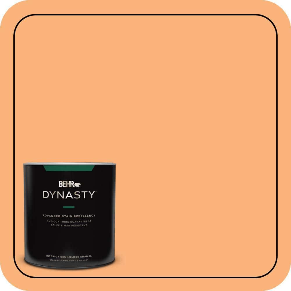BEHR DYNASTY 1 qt. #P220-5 Fuzzy Peach Semi-Gloss Enamel Interior Stain-Blocking Paint and Primer