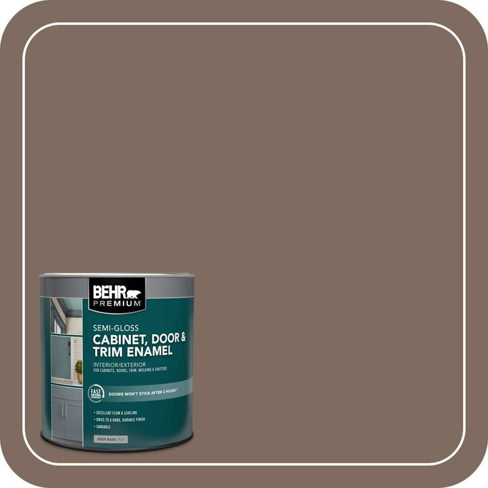 BEHR PREMIUM 1 qt. #PPU5-03 Antique Earth Semi-Gloss Enamel Interior/Exterior Cabinet, Door & Trim Paint