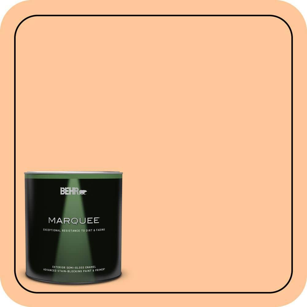 BEHR MARQUEE 1 qt. #P230-4 Citrus Punch Semi-Gloss Enamel Exterior Paint & Primer