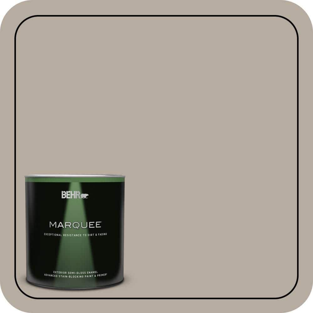 BEHR MARQUEE 1 qt. #PPU18-13 Perfect Taupe Semi-Gloss Enamel Exterior Paint & Primer