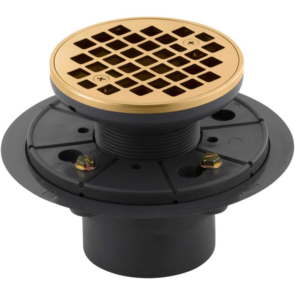 KOHLER 6.5 in. Round Tile-In Shower Drain in Vibrant Moderne Brushed Brass
