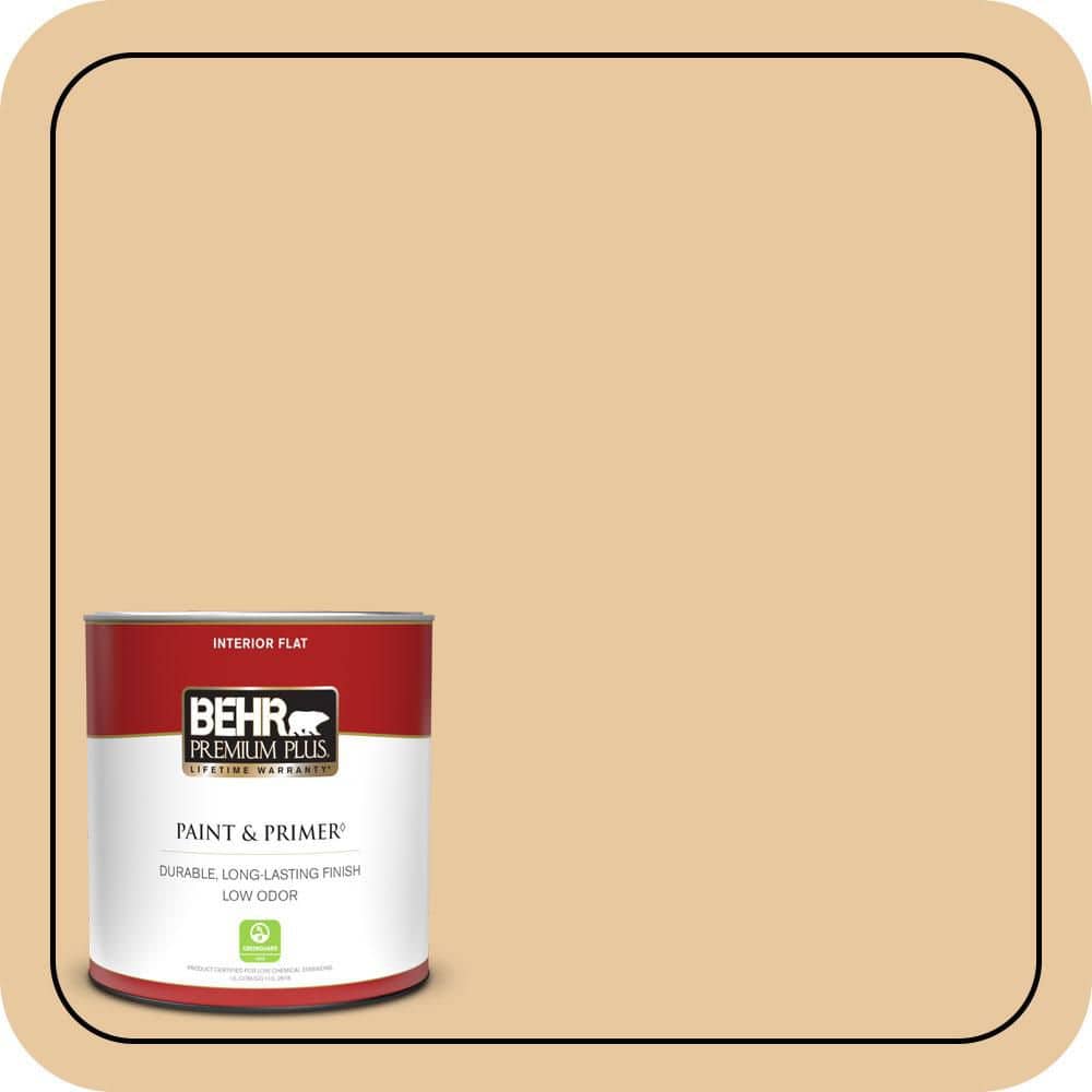BEHR PREMIUM PLUS 1 qt. #PPU4-15 Jasper Cane Flat Low Odor Interior Paint & Primer
