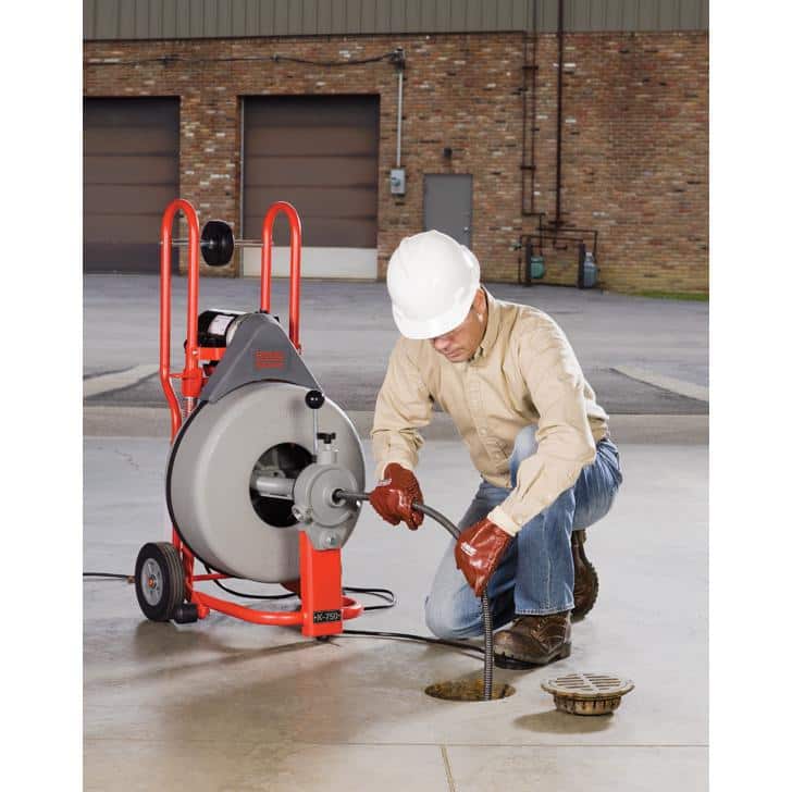 RIDGID K-750 AUTOFEED Drum Machine Drain Cleaner with C-24 AUTOFEED 5/8 in. x 100 ft. Cable and Tool Set (2)
