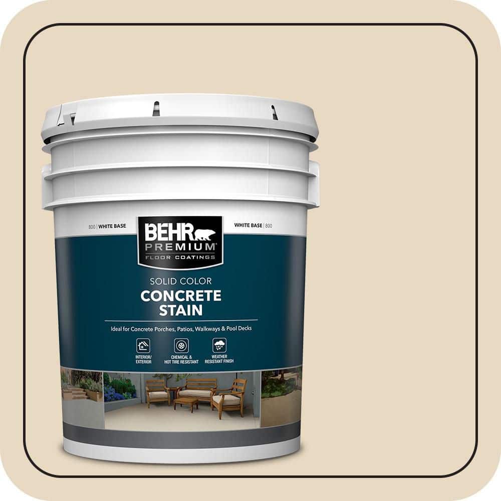 BEHR PREMIUM 5 gal. #PFC-16 Wool Coat Solid Color Flat Interior/Exterior Concrete Stain