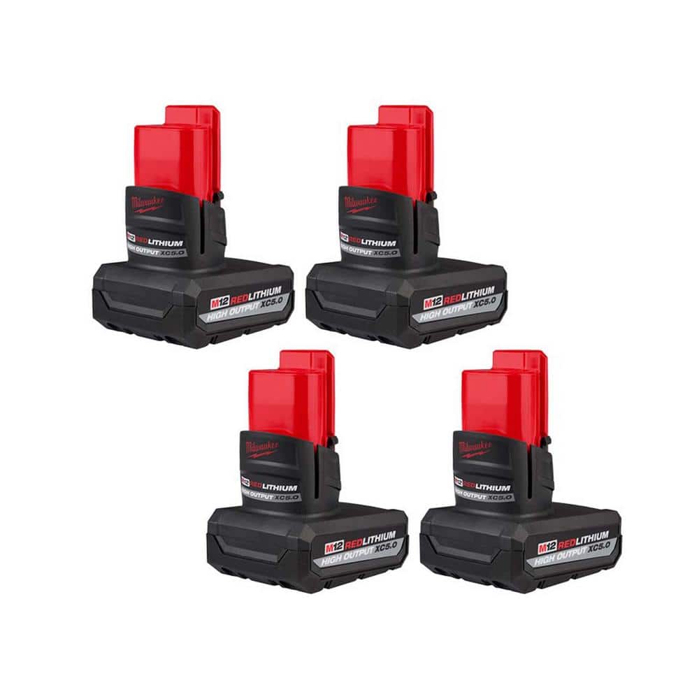 Milwaukee M12 12V Lithium-Ion XC High Output 5 Ah Battery (2-Pack) & M12 12V Lithium-Ion XC High Output 5 Ah Battery (2-Pack) (1)
