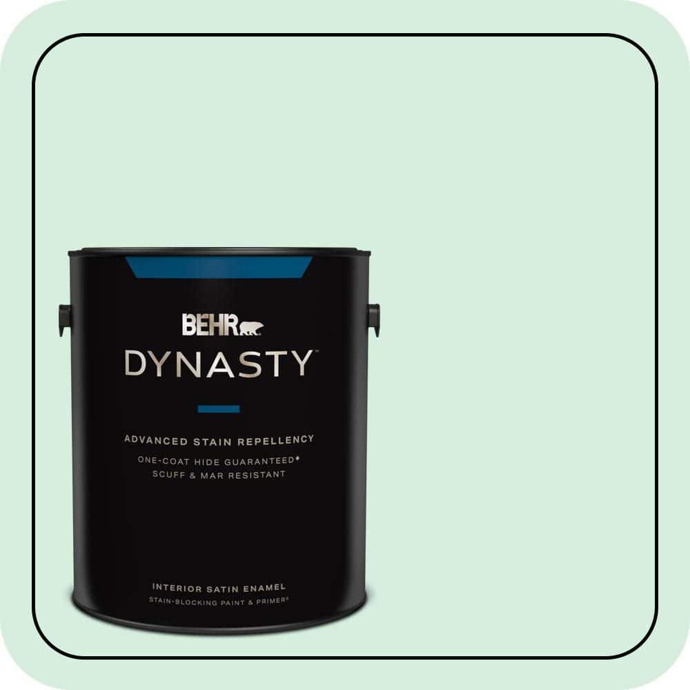 BEHR DYNASTY 1 gal. #470C-2 Winter Fresh Satin Enamel Interior Stain-Blocking Paint & Primer
