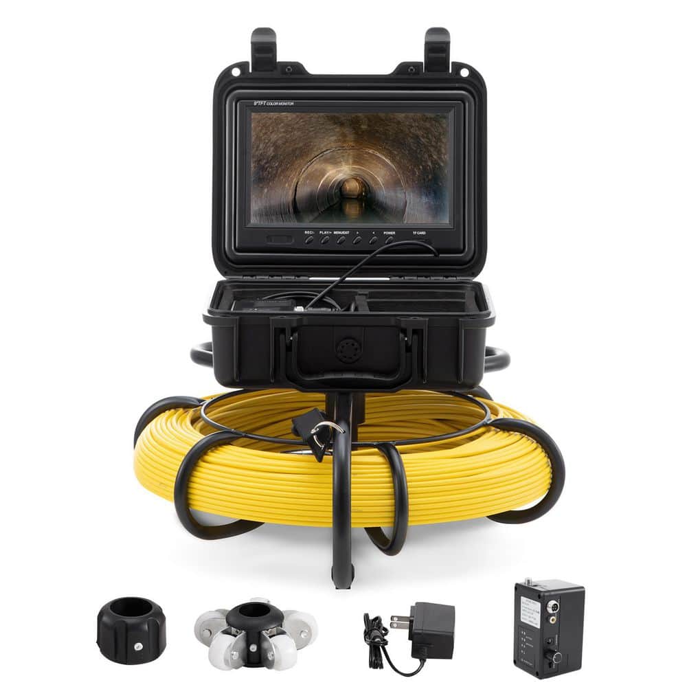 SKYSHALO Sewer Camera, 300 ft. /91.5 m, 9 in. Screen Pipeline Inspection Camera with DVR Function, Waterproof IP68 Camera