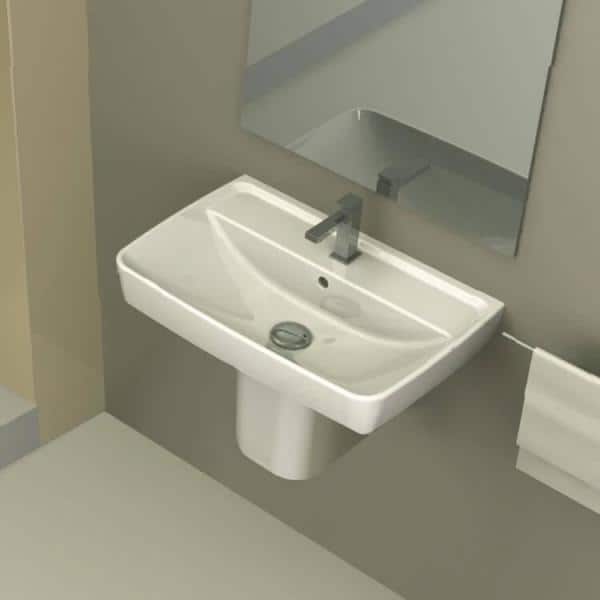 Nameeks Duru Rectangular Wall Mounted Bathroom Sink in White (2)