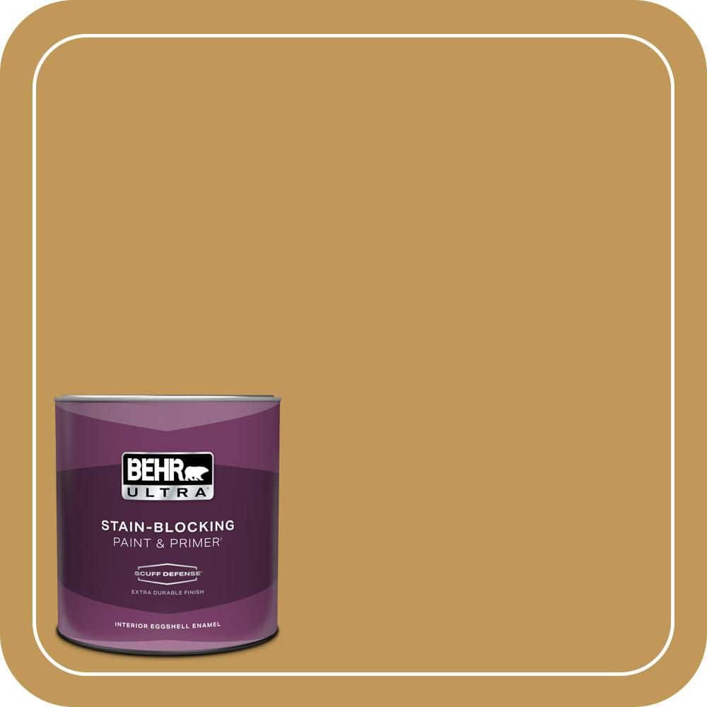 BEHR ULTRA 1 qt. #330D-6 Townhouse Tan Extra Durable Eggshell Enamel Interior Paint & Primer