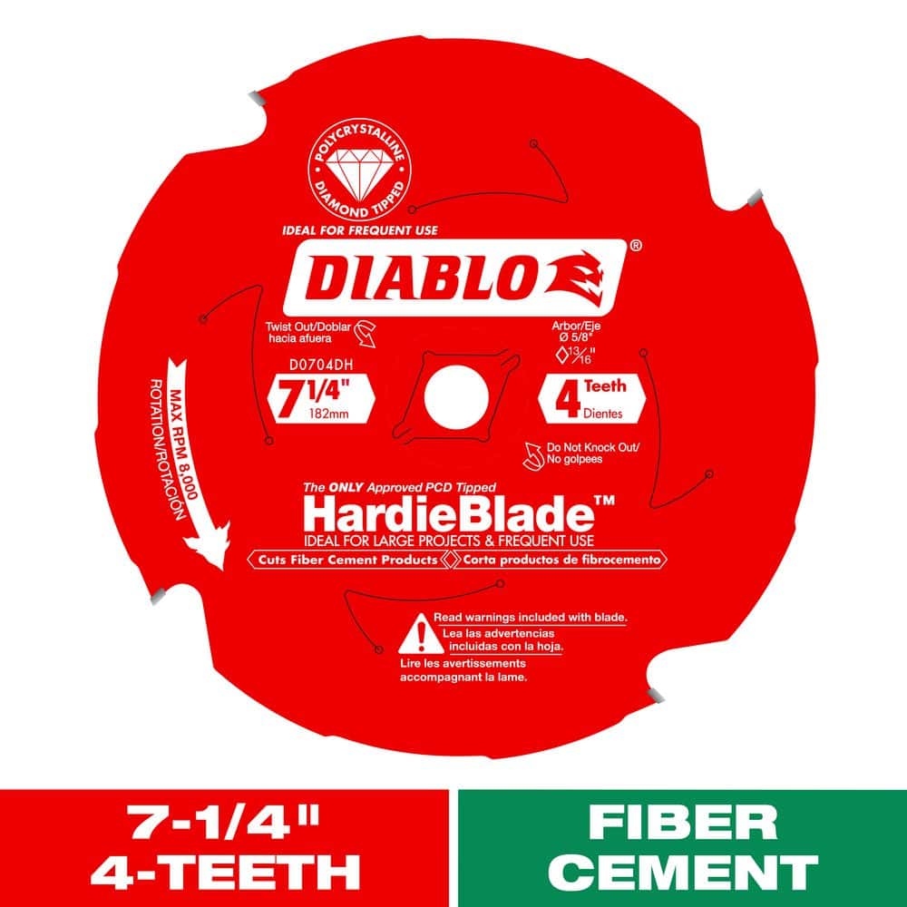 DIABLO 7-1/4in. x 4-Teeth HardieBlade Saw Blade for Fiber Cement (1)