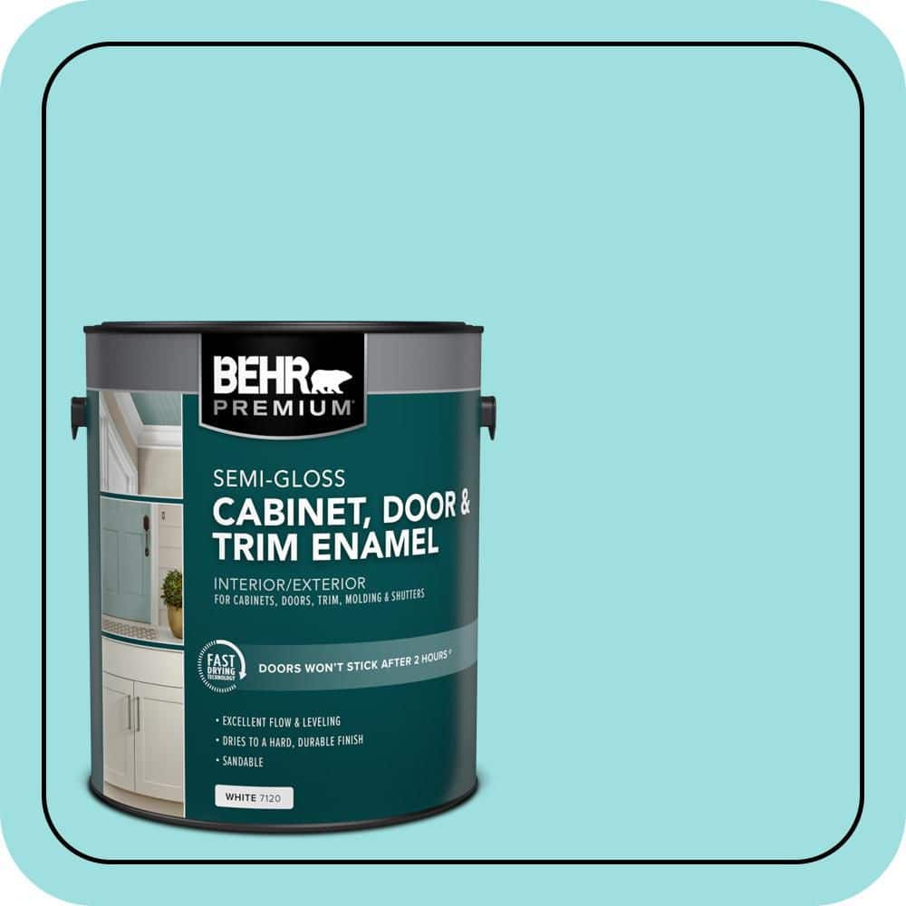 BEHR PREMIUM 1 gal. #P460-2 Tropical Waterfall Semi-Gloss Enamel Interior/Exterior Cabinet, Door & Trim Paint