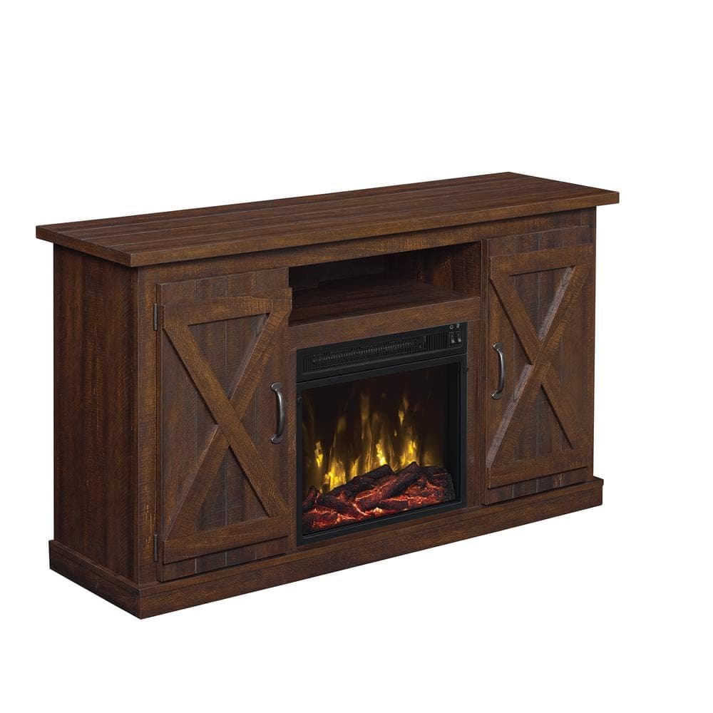 Classic Flame Cottonwood 47.50 in. Media Console Electric Fireplace TV Stand in Saw Cut Espresso (2)