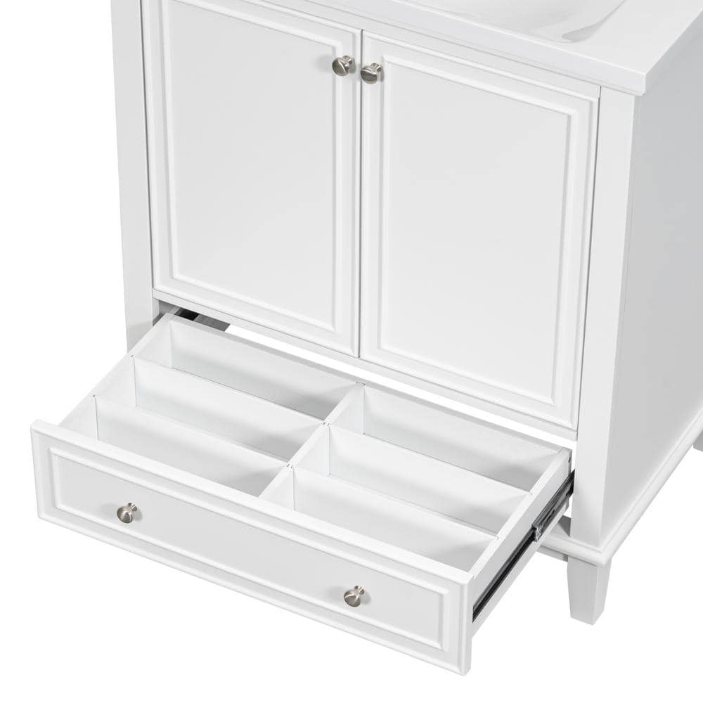 Unbranded 29.5 in. W 17.8 in. D 33.8 in. H Linen Cabinet Bathroom Vanity with Doors and Drawer (3)