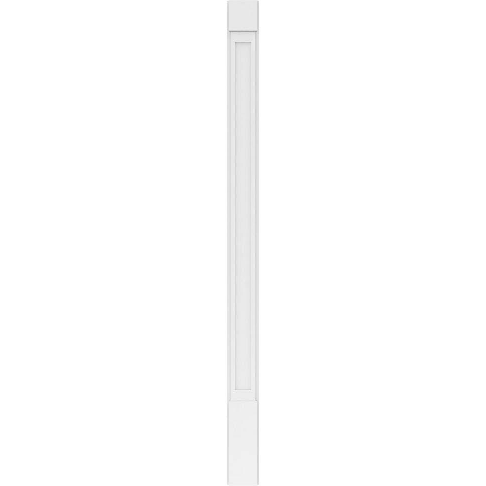 Ekena Millwork 2 in. 90 in. Flat Panel PVC Pilaster Moulding with Standard Capital and Base (Pair) (3)
