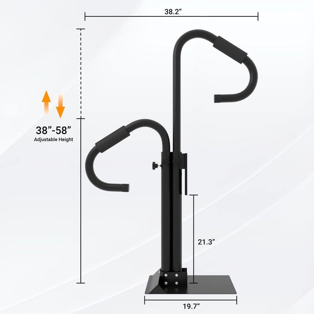 Unbranded 3 ft. Black Powder-Coated Metal Handrail Adjustable Height Swivel Anti-Rust Non-Slip Spa Hot Tub Railing (2)