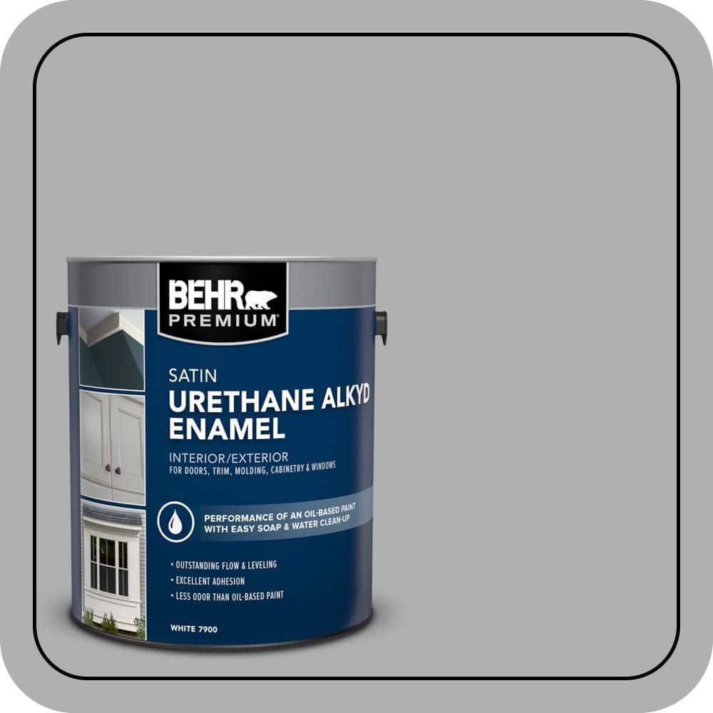 BEHR PREMIUM 1 gal. #780F-4 Sparrow Urethane Alkyd Satin Enamel Interior/Exterior Paint