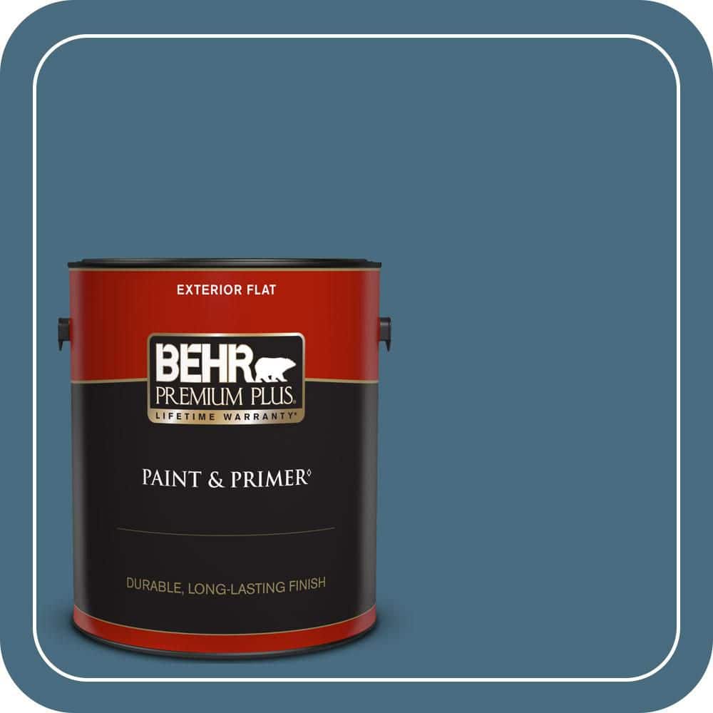 BEHR PREMIUM PLUS 1 gal. #550F-6 Regatta Bay Flat Exterior Paint & Primer (1)