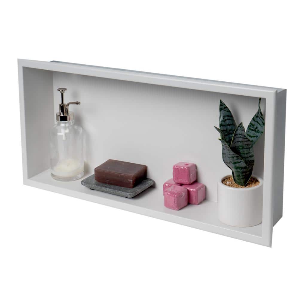 ALFI BRAND Matte White 24 in. x 12 in. Stainless Steel Niche (1)