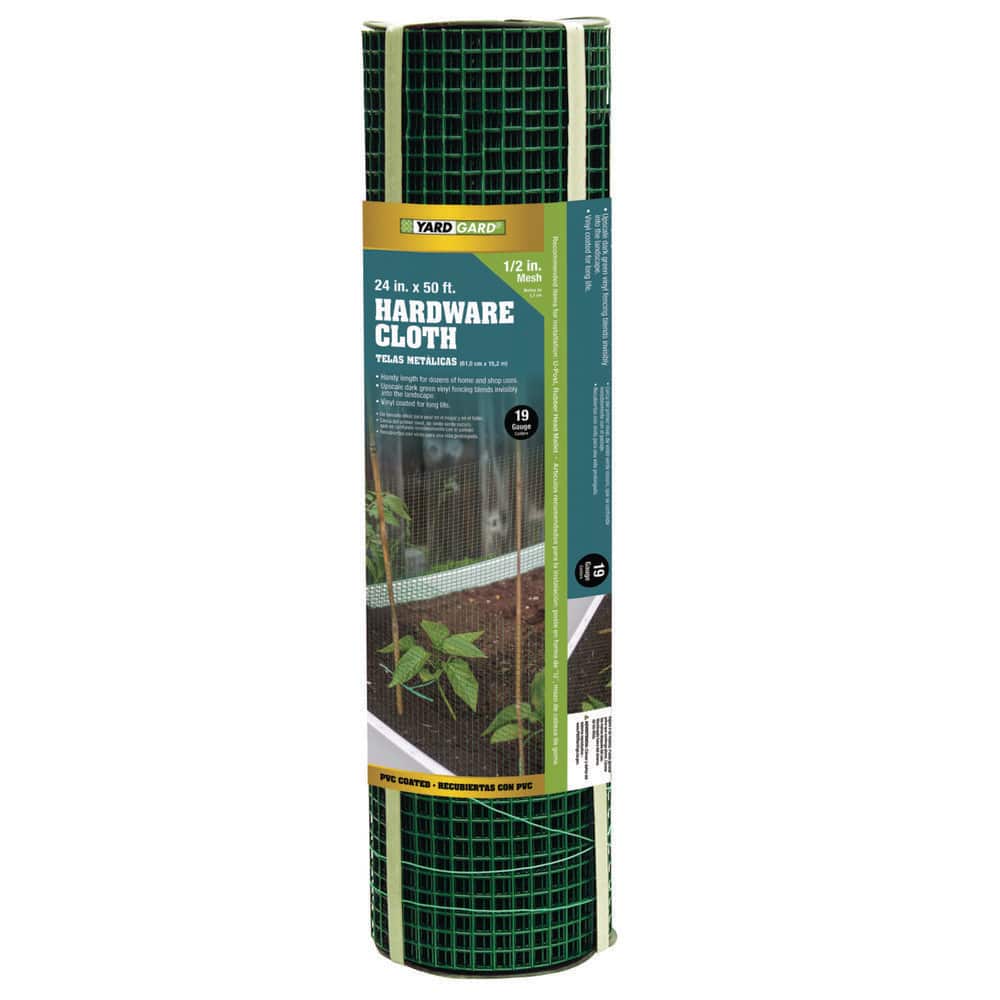 YARDGARD 1/2 in. x 2 ft. x 50 ft. Green PVC-Coated Steel Hardware Cloth (1)