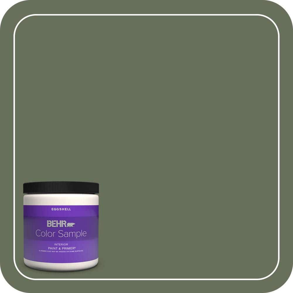 BEHR PREMIUM PLUS #N390-6 Laurel Garland Flat Interior/Exterior Paint & Primer Color Sample (1)