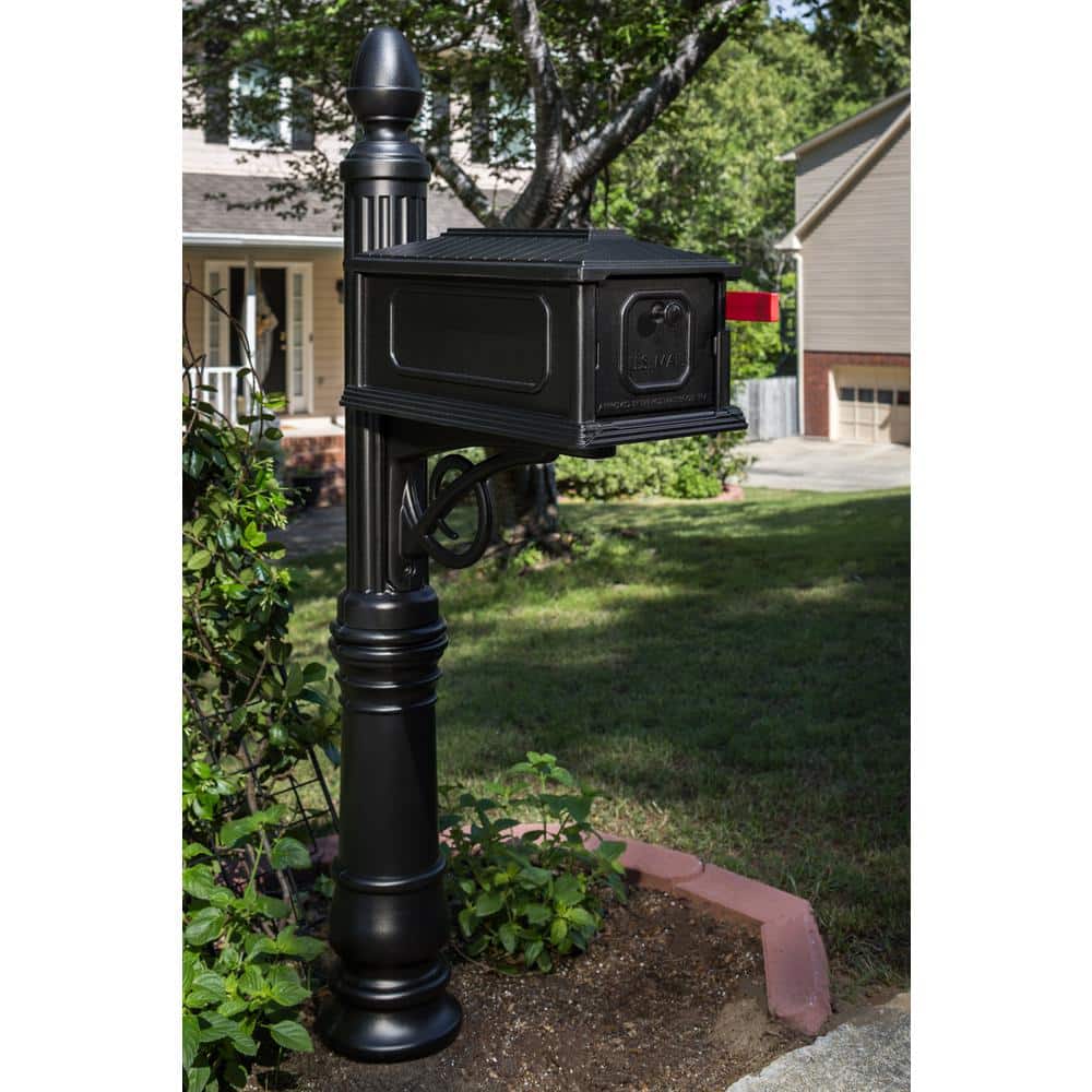 Architectural Mailboxes Victorian Decorative, Plastic, Crossarm, Mailbox Post, Black (2)