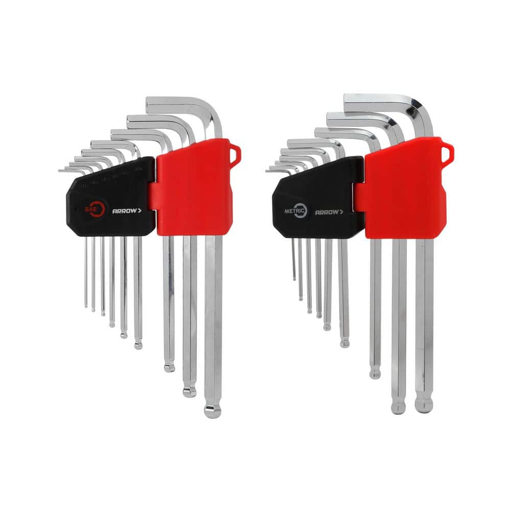 Arrow Fastener ArrowSAE & Metric L-style Hex Key Set-(9 Pieces) (1)