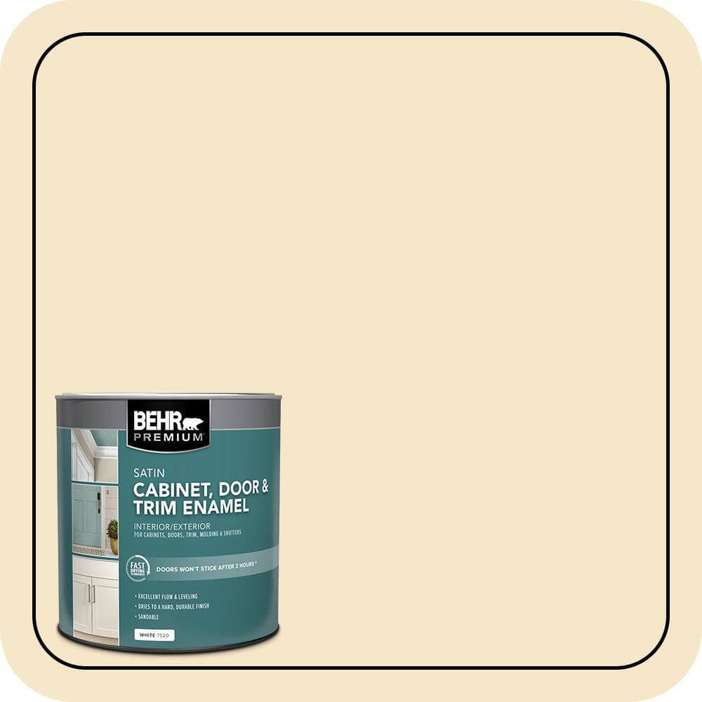 BEHR PREMIUM 1 qt. #M320-2 Rice Wine Satin Enamel Interior/Exterior Cabinet, Door & Trim Paint (1)