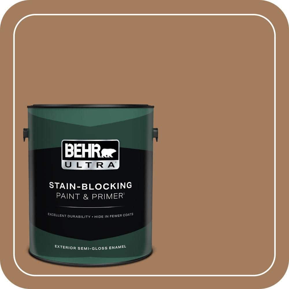 BEHR ULTRA 1 gal. #N250-5 Ancient Pottery Semi-Gloss Enamel Exterior Paint & Primer