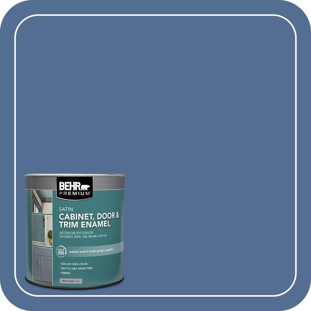 BEHR PREMIUM 1 qt. #M530-6 Charter Blue Satin Enamel Interior/Exterior Cabinet, Door & Trim Paint (1)