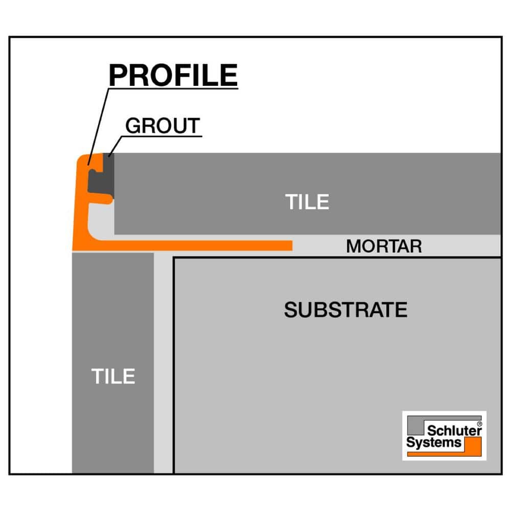 Schluter Jolly-P Bright White 5/16 in. x 8 ft. 2-1/2 in. PVC L-Angle Tile Edging Trim (3)