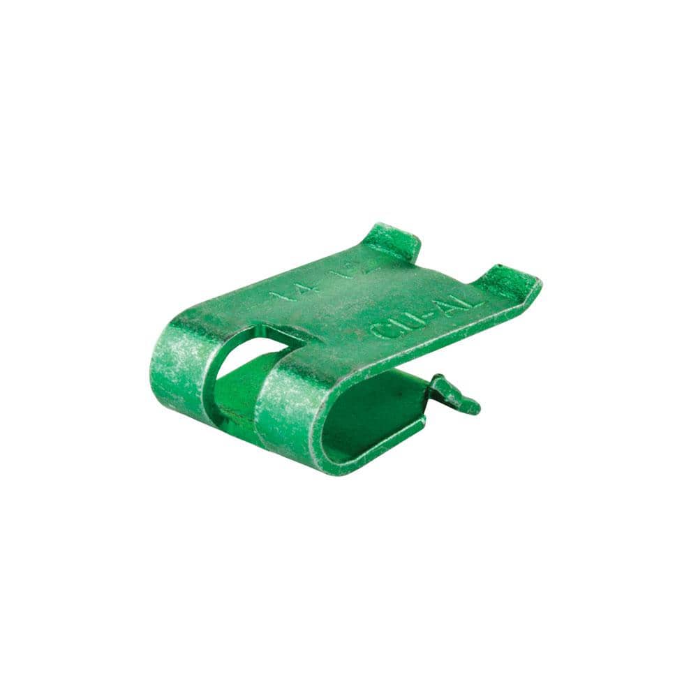 Commercial Electric 14-12 AWG Steel Ground Clips, Green (10-Pack) (1)