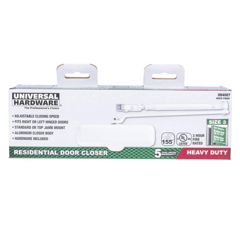 Universal Hardware Heavy-Duty White Residential Door Closer (2)