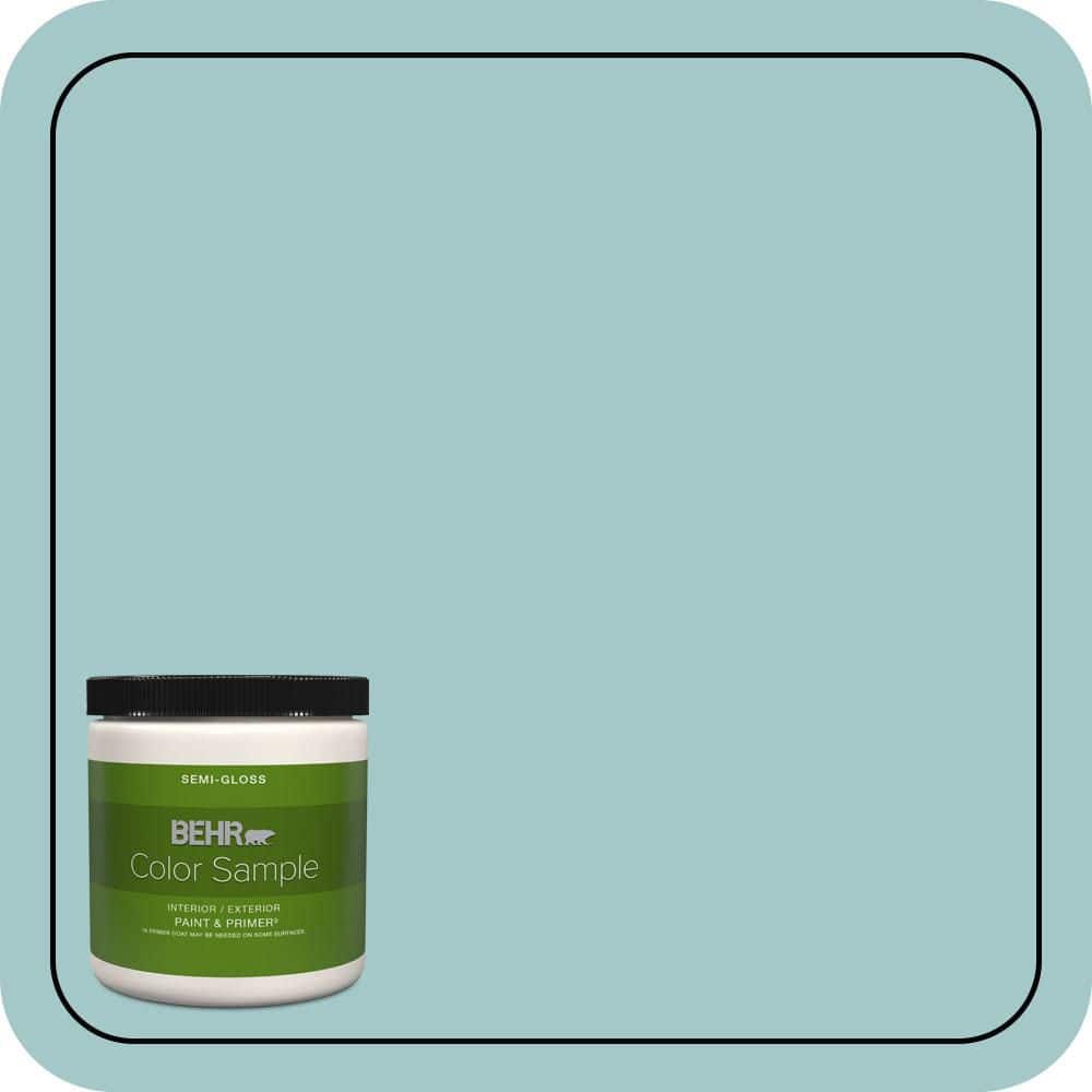 BEHR PREMIUM PLUS 8 oz. #PPU13-10 Ocean Boulevard Semi-Gloss Interior/Exterior Paint & Primer Color Sample