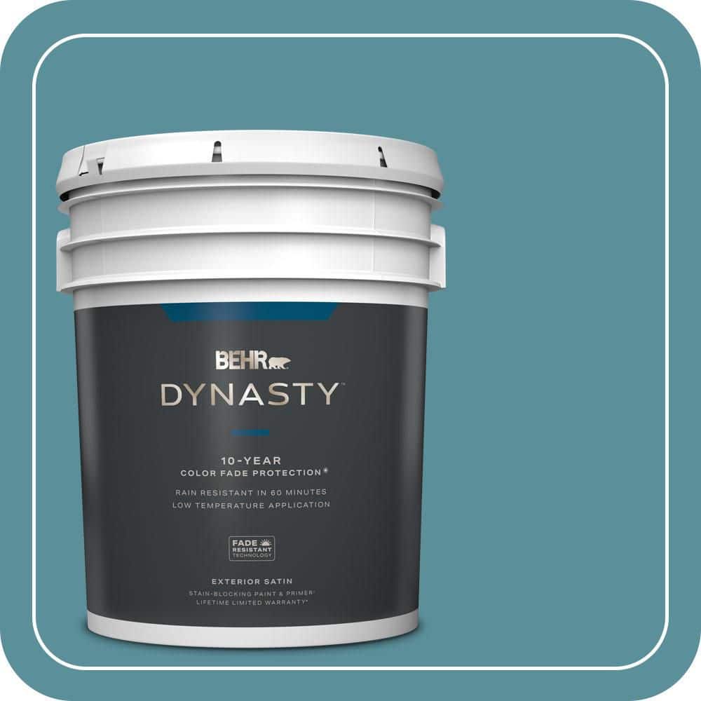 BEHR DYNASTY 5 gal. #520F-5 Harbor Satin Enamel Exterior Stain-Blocking Paint & Primer
