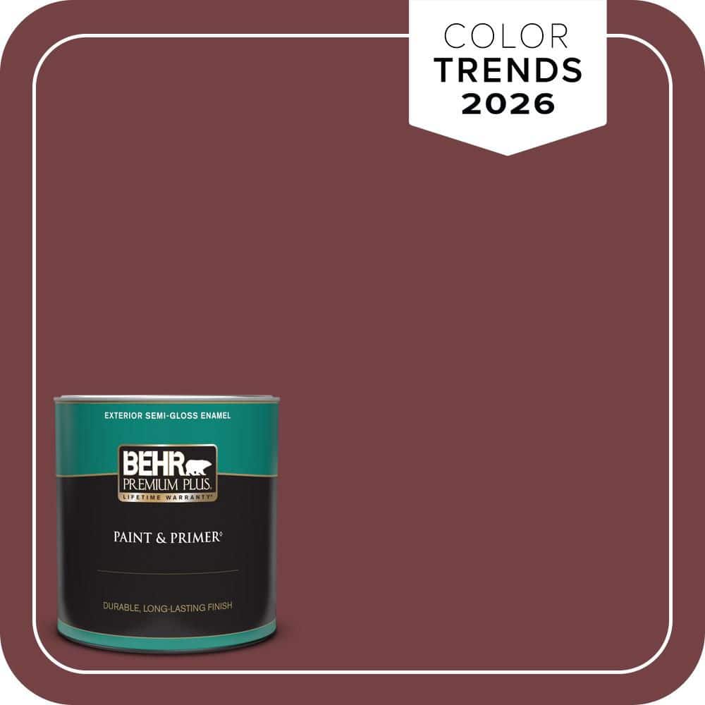 BEHR PREMIUM PLUS 1 qt. #MQ1-15 Rumors Semi-Gloss Enamel Exterior Paint & Primer