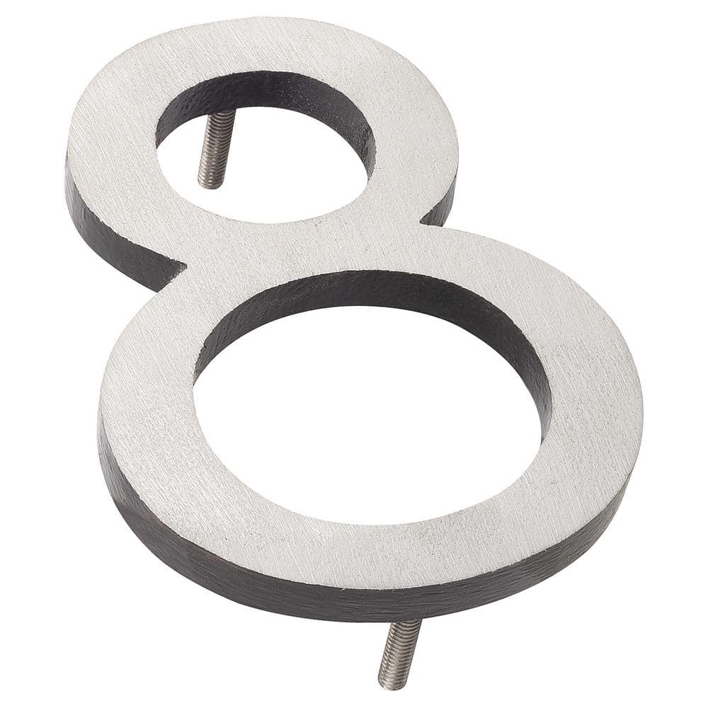 Montague Metal Products 10 in. Satin Nickel/Black 2 Tone Aluminum Floating or Flat Modern House Number 8 (1)