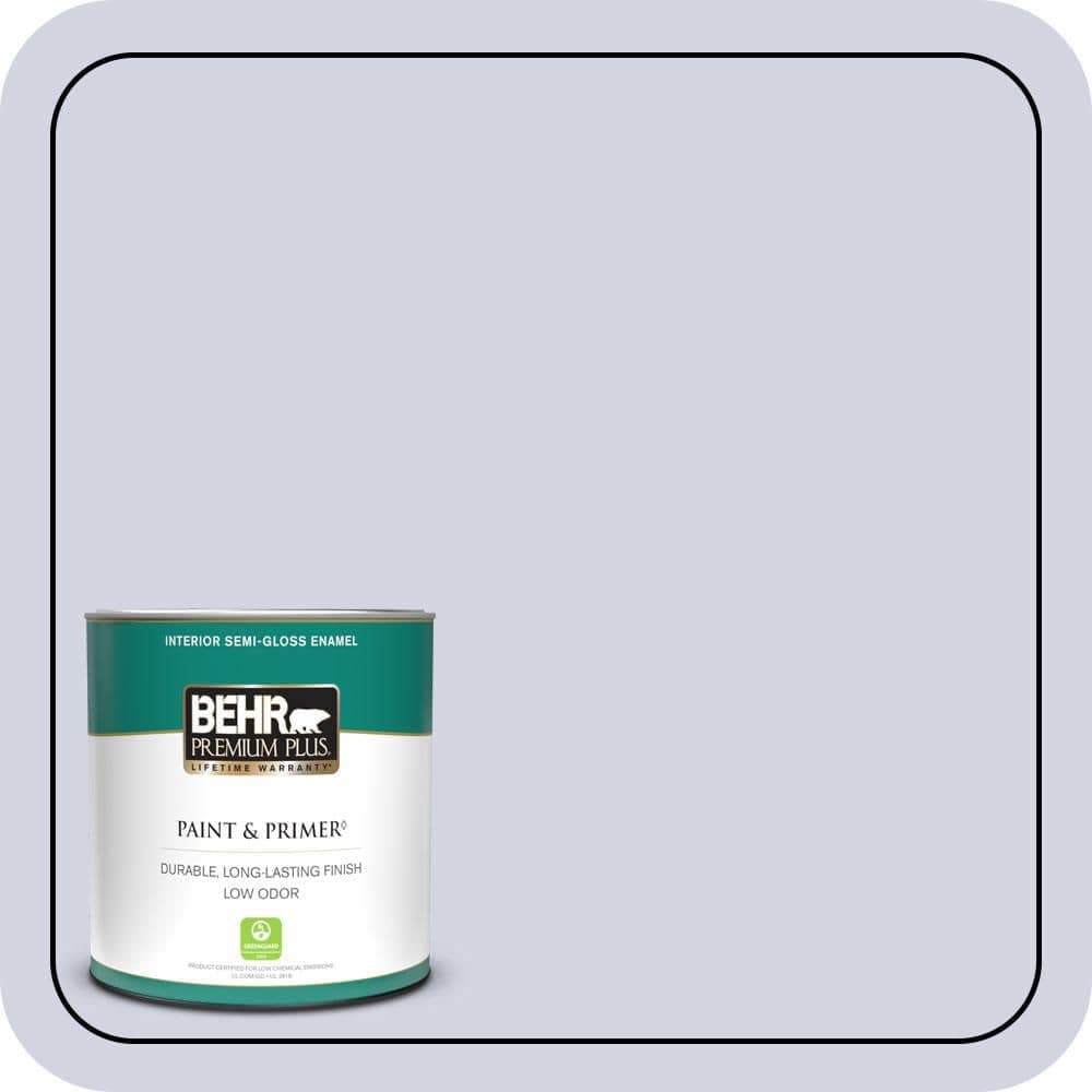 BEHR PREMIUM PLUS 1 qt. #630E-2 Purple Veil Semi-Gloss Enamel Low Odor Interior Paint & Primer
