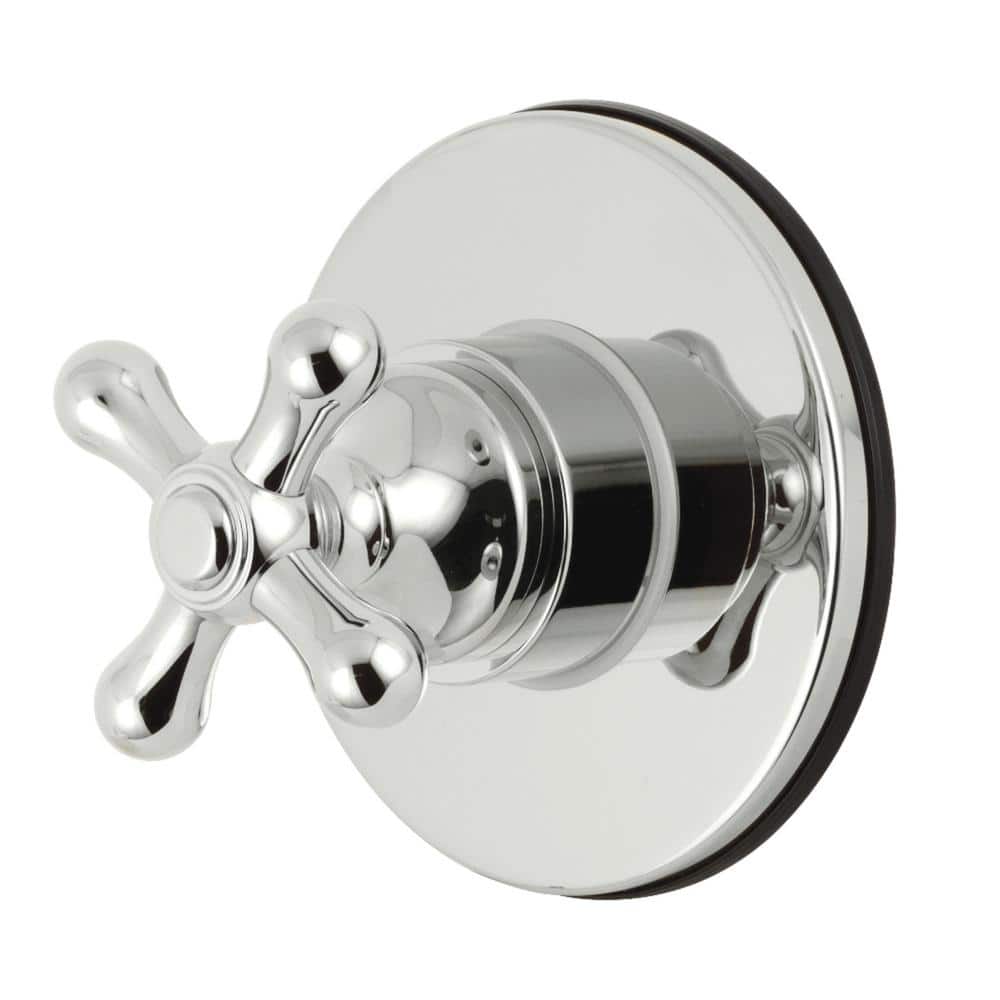 Kingston Brass Single-Handle 1-Hole Wall Mount Three-Way Diverter Valve with Trim Kit in Polished Chrome (1)