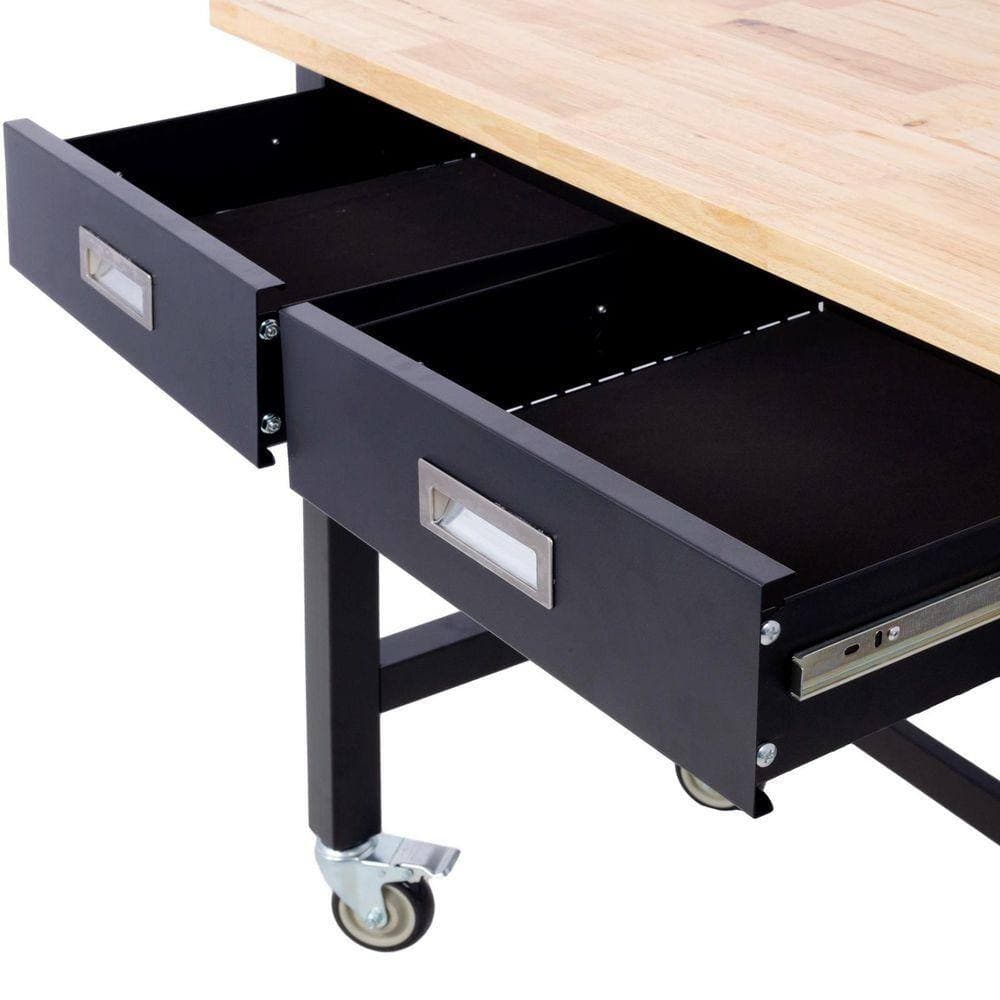 Miscool Ami 48" Work Bench with Drawer Storage Heavy Duty Bamboo Wood (3)