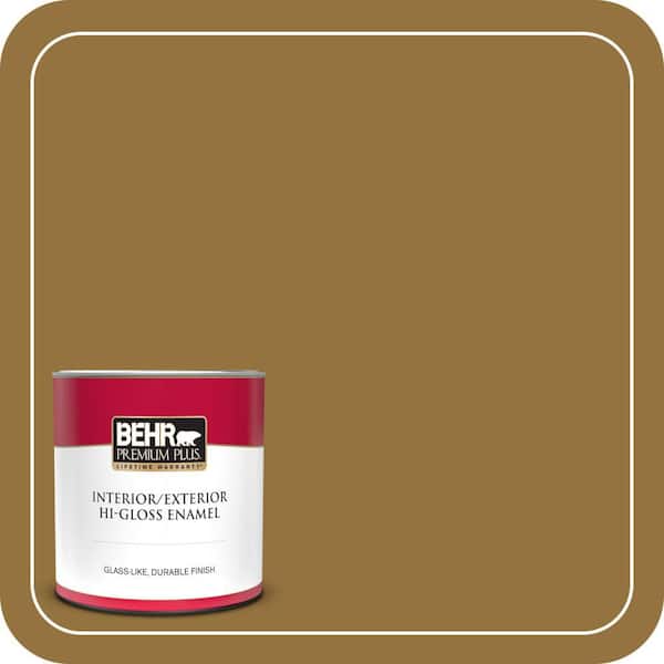 BEHR PREMIUM PLUS #330D-7 Sconce Gold Flat Low Odor & Primer (4)