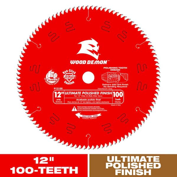 DIABLO 12in. x 100-Tooth Ultimate Polished Finish Saw Blade for Wood (2)