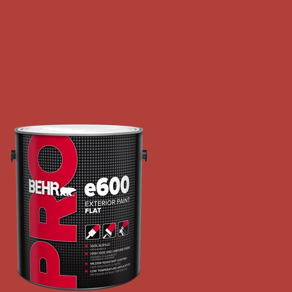 BEHR PRO 1 gal. #170B-7 Red Tomato Flat Exterior Paint