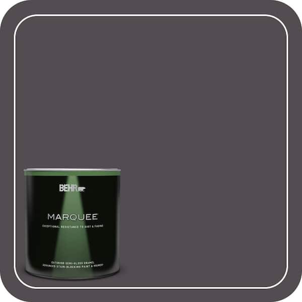 BEHR MARQUEE 1 qt. #N570-7 Black Elegance Semi-Gloss Enamel Exterior Paint & Primer (2)