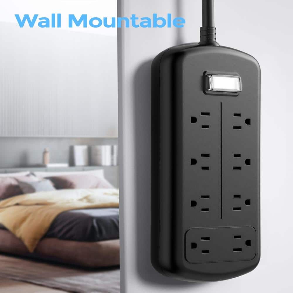 Unbranded Outdoor Power Strip 8 Outlets IPX6 Weatherproof Surge Protector 10 Ft Extension Cord 1875W Mountable (3)